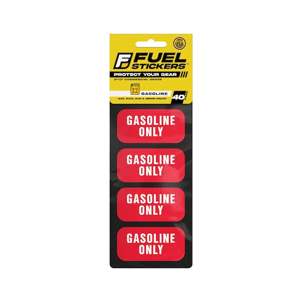 Fuel Stickers Gasoline Sticker: Gas Labels for Fuel Can & Outdoor Power Equipment, Hvy-Dty, 2''x1'', 40PK Z-2X1GAS-40PK - main